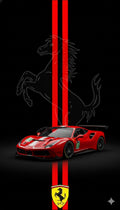 Ferrari Red Racing Stripes Aesthetic Car Poster