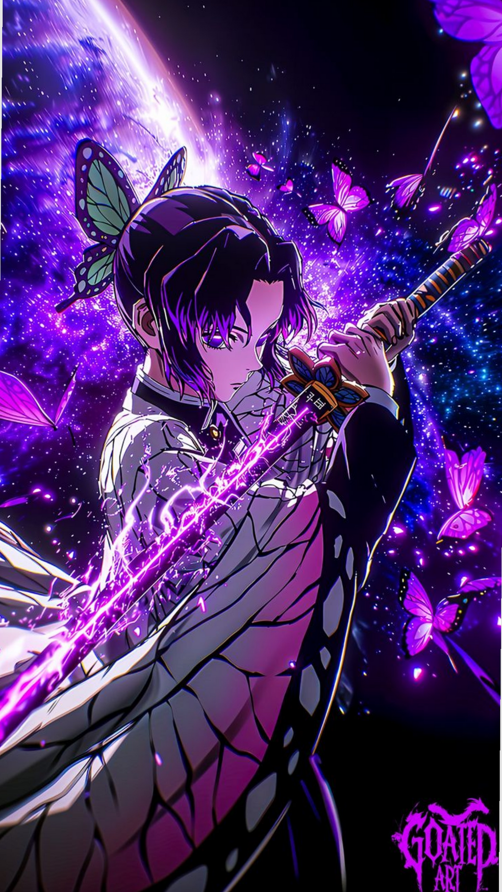 Purple Theme 32 Butterfly Warrior Poster