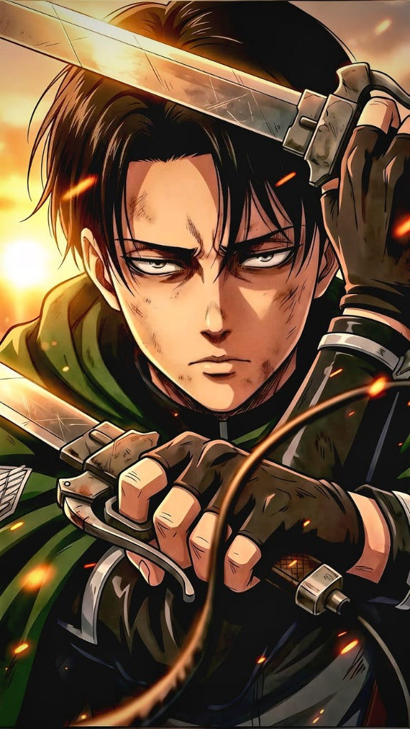 Levi Shadow Blades Anime Poster