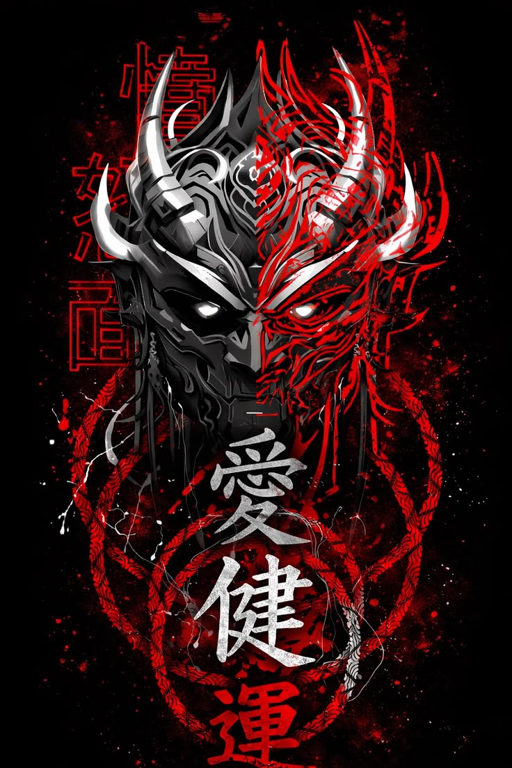 Dual Demon Mask Wall Art