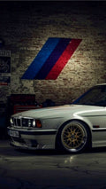 Classic White BMW Urban Poster
