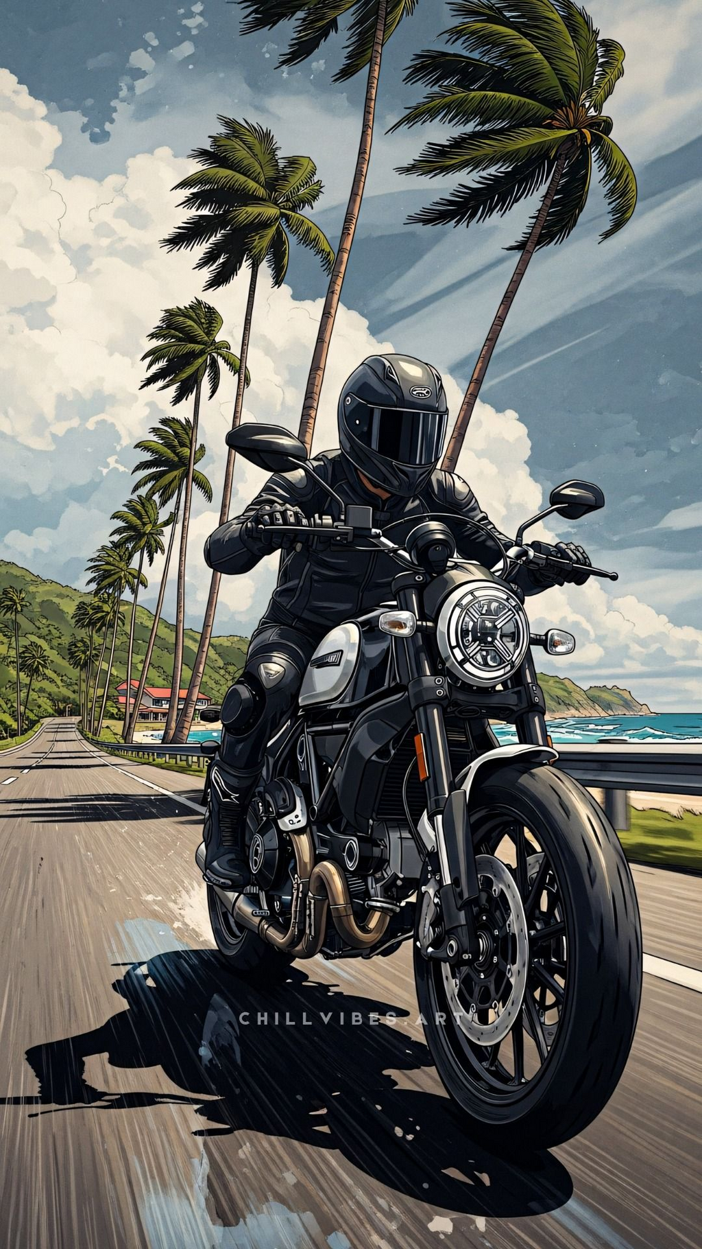 Coastal Rider Adventure Poster