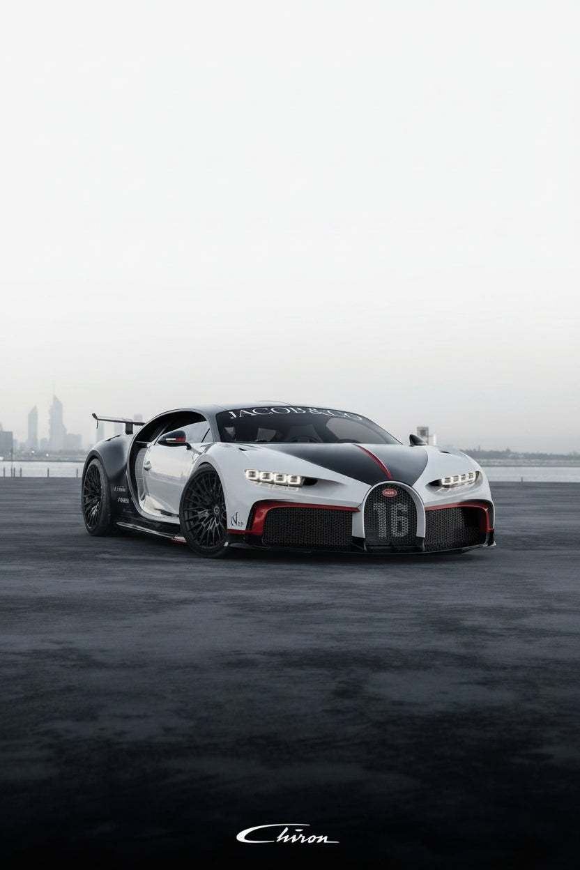 White Bugatti Chiron Poster
