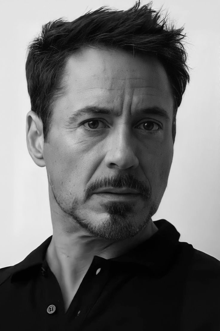 Tony Stark Monochrome Portrait Poster