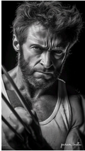 Wolverine Monochrome Portrait Poster