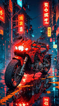 Cyber Street Motorcycle Poster