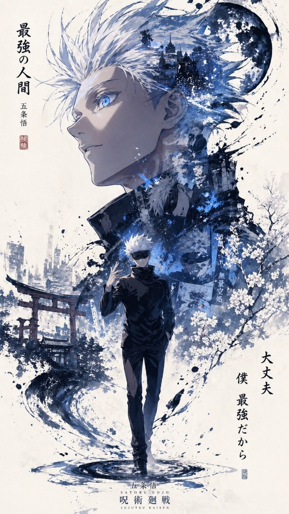 Gojo Infinite Aura Anime Poster