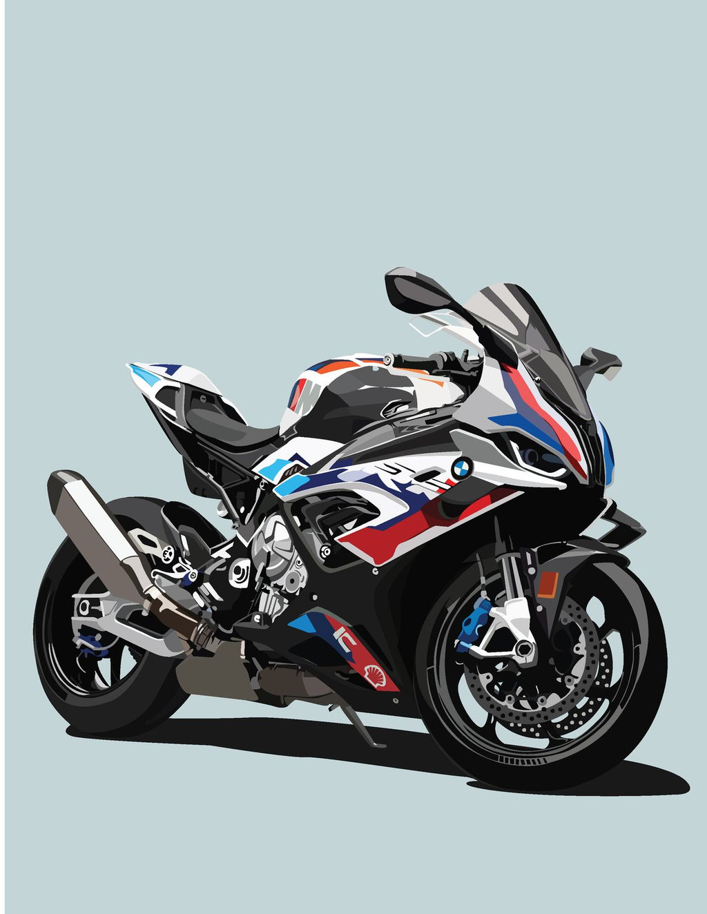 BMW S1000RR Minimal Vector Art