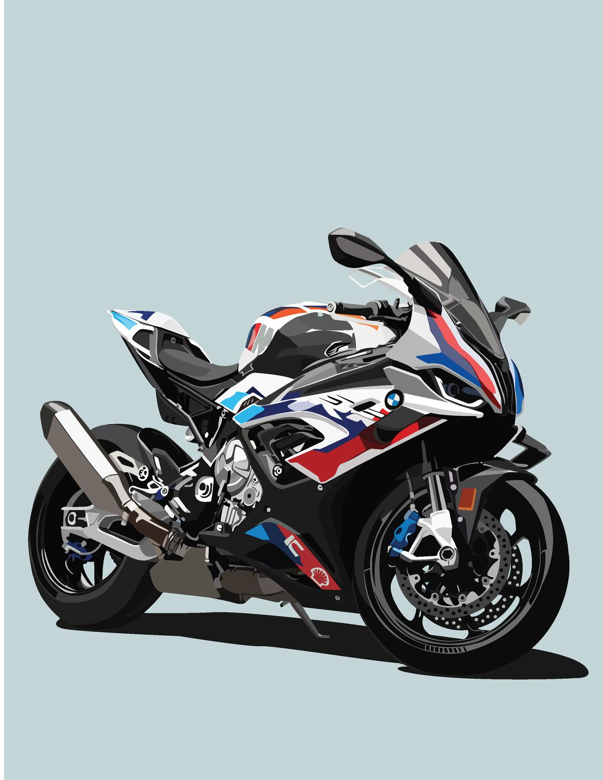 BMW S1000RR Minimal Vector Art