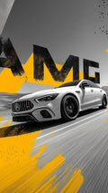 White Mercedes AMG Poster