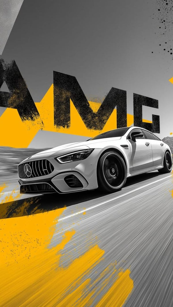 White Mercedes AMG Poster