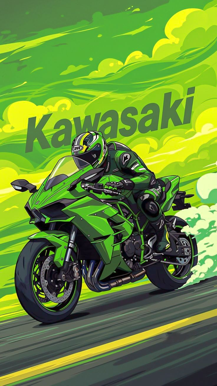 Kawasaki Green Speed Poster