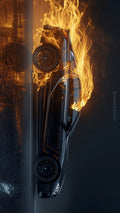 Flaming BMW Cinematic Poster