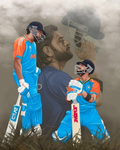 KL Rahul Artistic Tribute Premium Cricket Poster