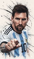 Messi Pointing Legend Artwork