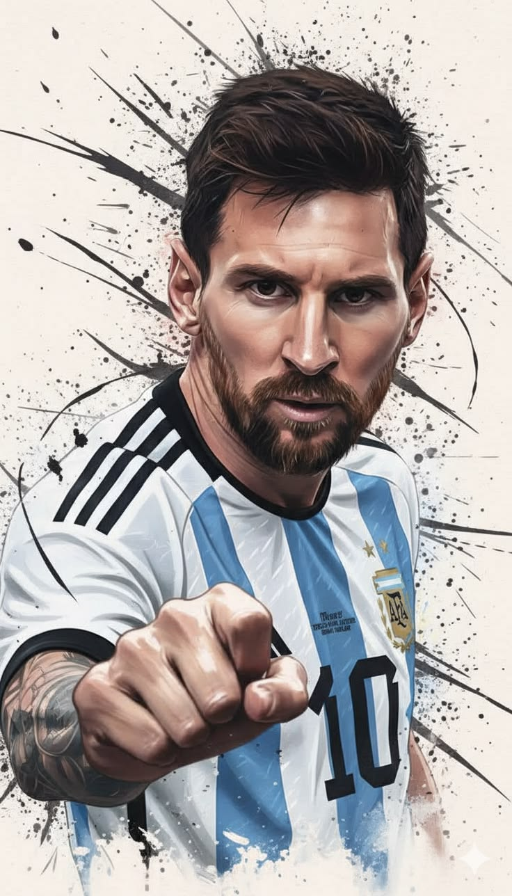 Messi Pointing Legend Artwork