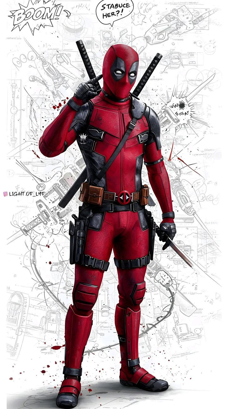 Deadpool Tactical Sketch Poster