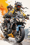 Cyber Rider Duo Bike Artwork