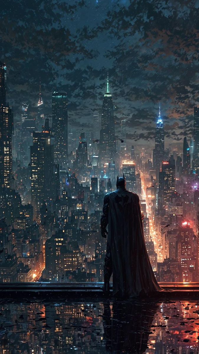 The Dark Knight Silhouette Premium Poster