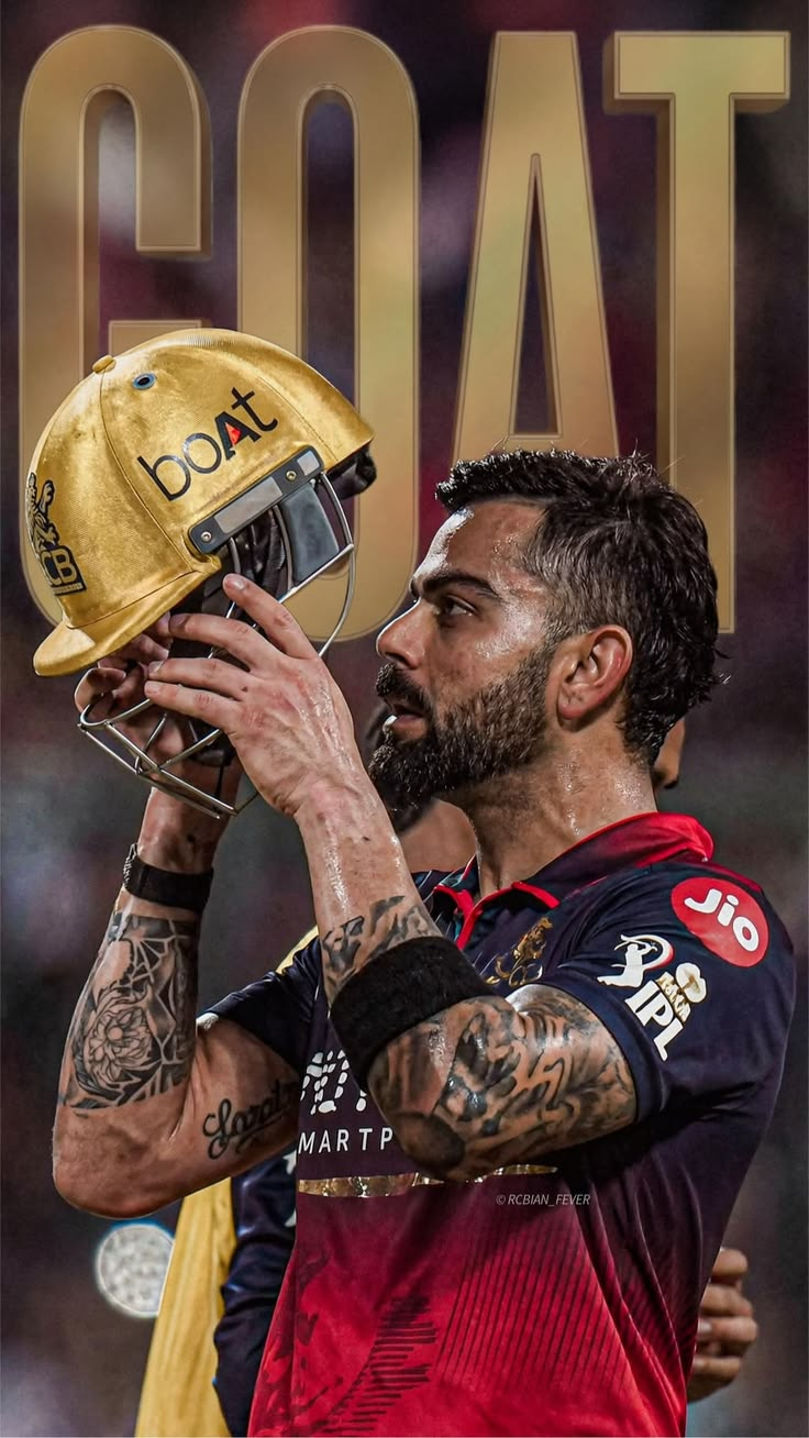 Virat Kohli GOAT Helmet Poster