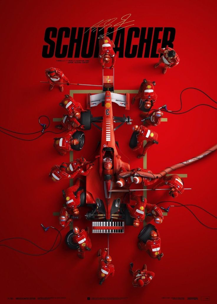 Red F1 Car Motorsport Wall Art