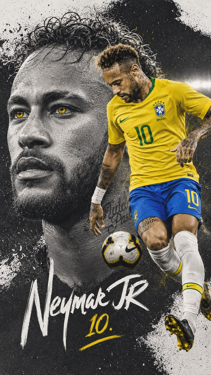 Neymar Jr Dynamic Action Poster