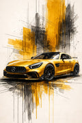 Mercedes Yellow Splash Poster