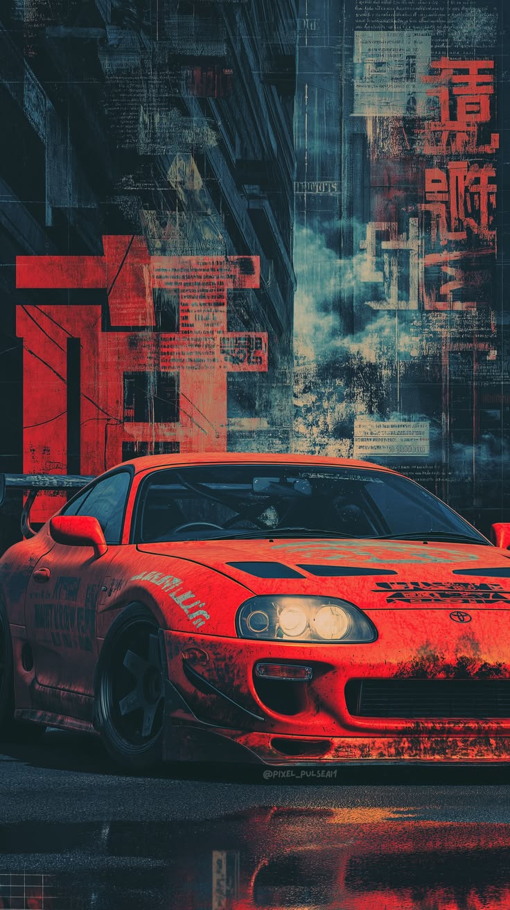 Midnight Tokyo Drift Supra Cyberpunk Poster