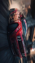 Dark Red Dodge Challenger Poster