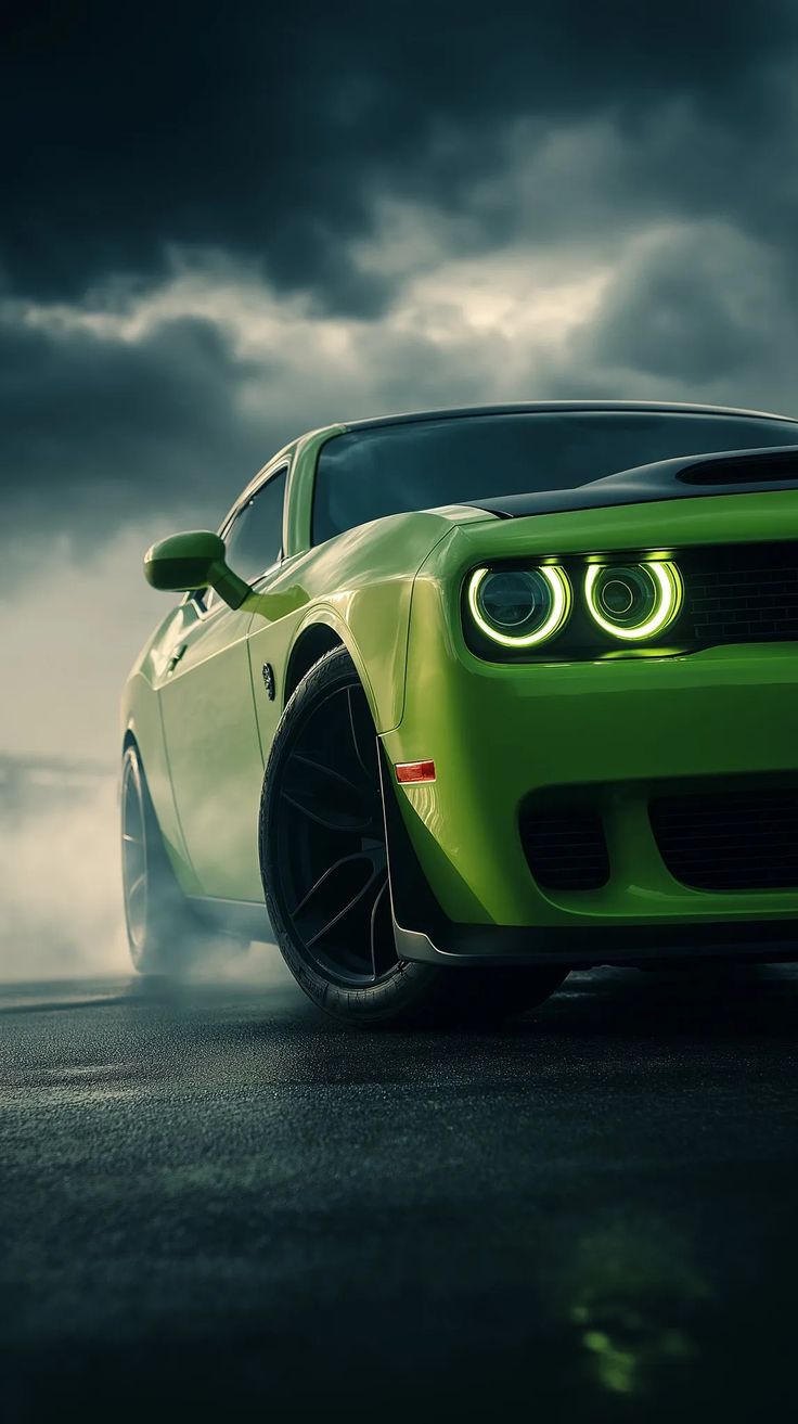 Premium Green Dodge Challenger Poster