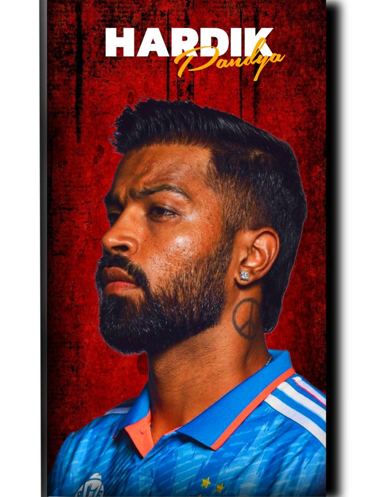 Hardik Pandya Red Legacy Poster