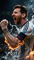 Messi Fire Celebration Poster
