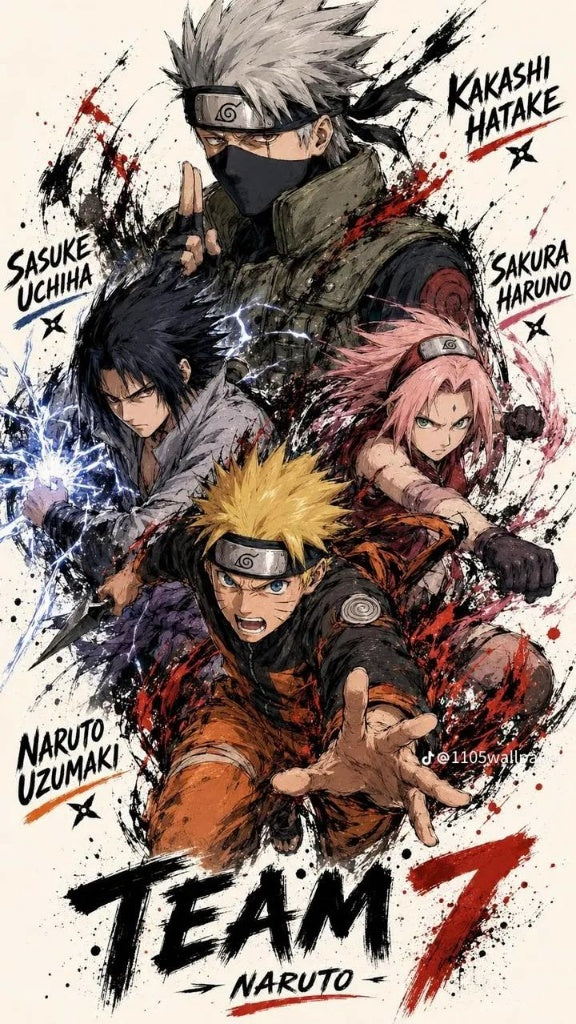 Team 7 (Naruto, Sasuke, Sakura, Kakashi) Premium Anime Manga Poster