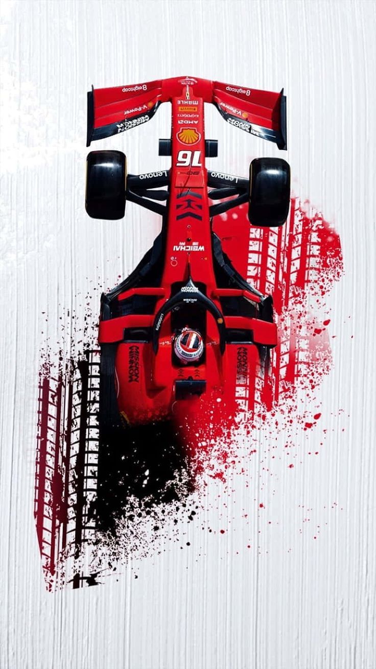 Formula 1 Red Race Car Wall Art