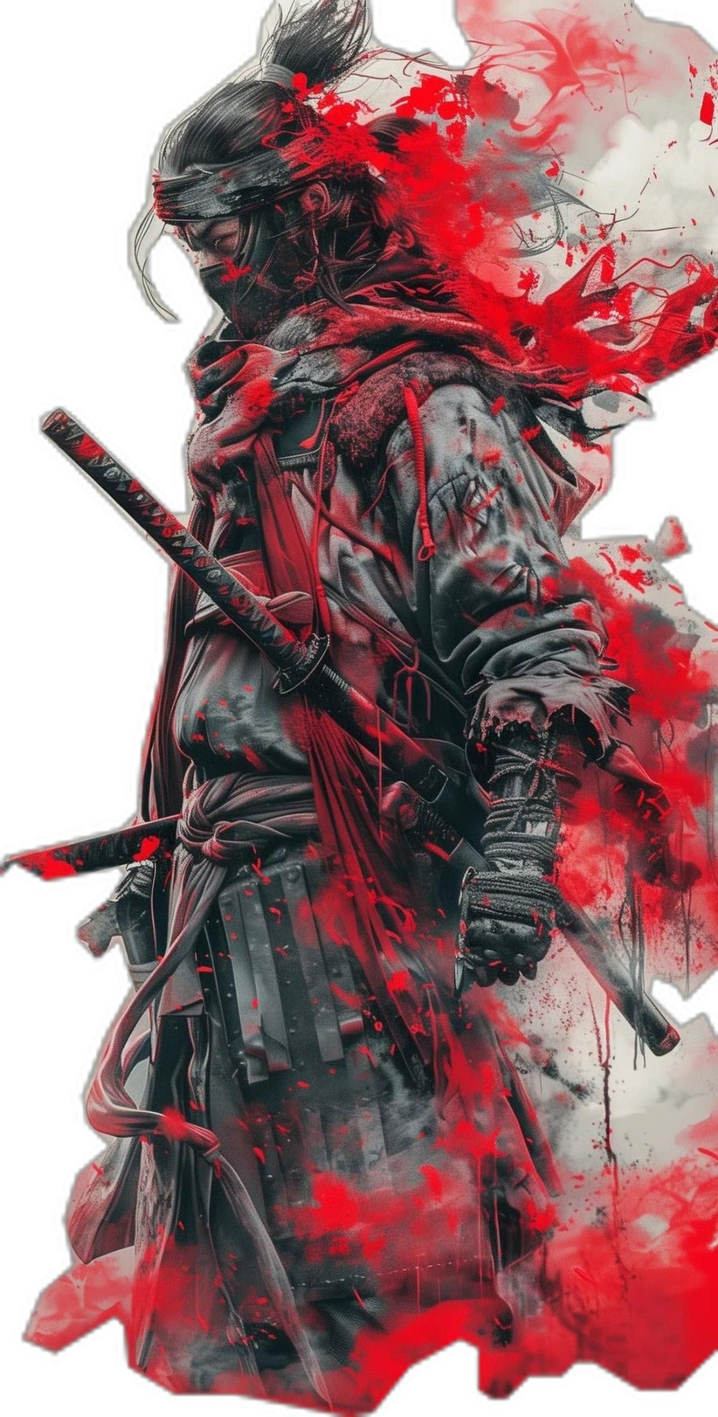 Crimson Samurai Warrior Poster