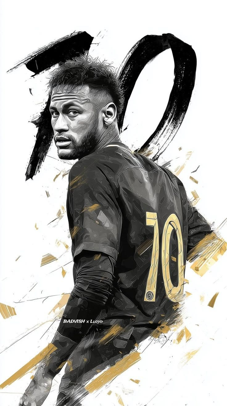 Neymar Black Gold No.10 Poster