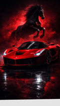 Cinematic Red Ferrari Prancing Horse Wall Poster