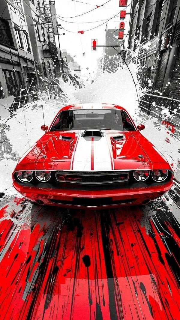 Dodge  Car Splash Art Poster