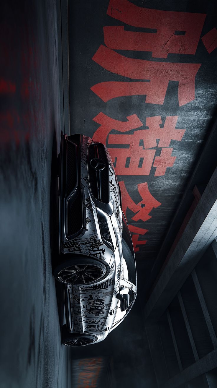Mercedes Neon Kanji Poster