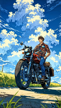 Anime Classic Rider Landscape Art