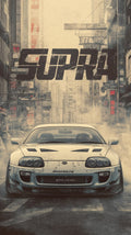 Toyota Supra MK4 Cinematic White Car Poster