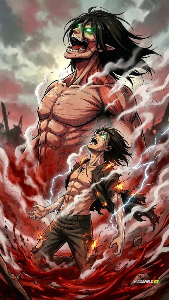 Eren Awakening Rage Anime Poster