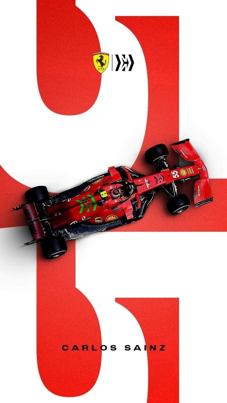 The Crimson Type: Red F1 Minimalist Poster