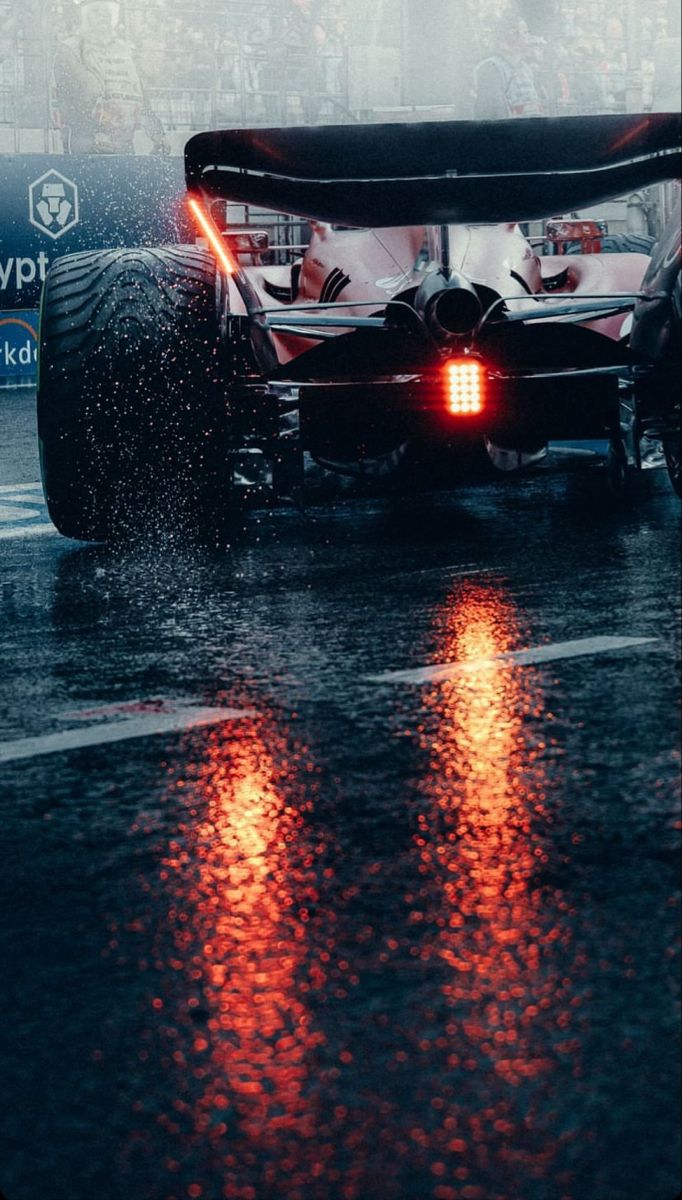 F1 Car in Rain Poster | Wet Track Motorsport Wall Art