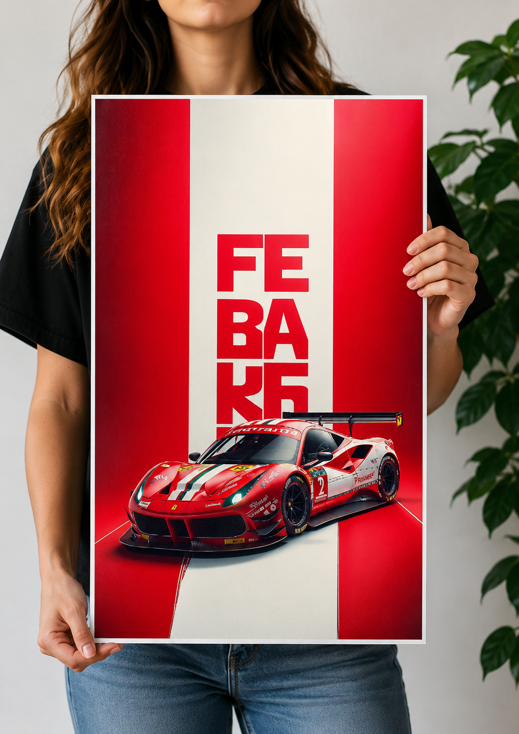 Hypebeast Red Supercar Street Art Poster