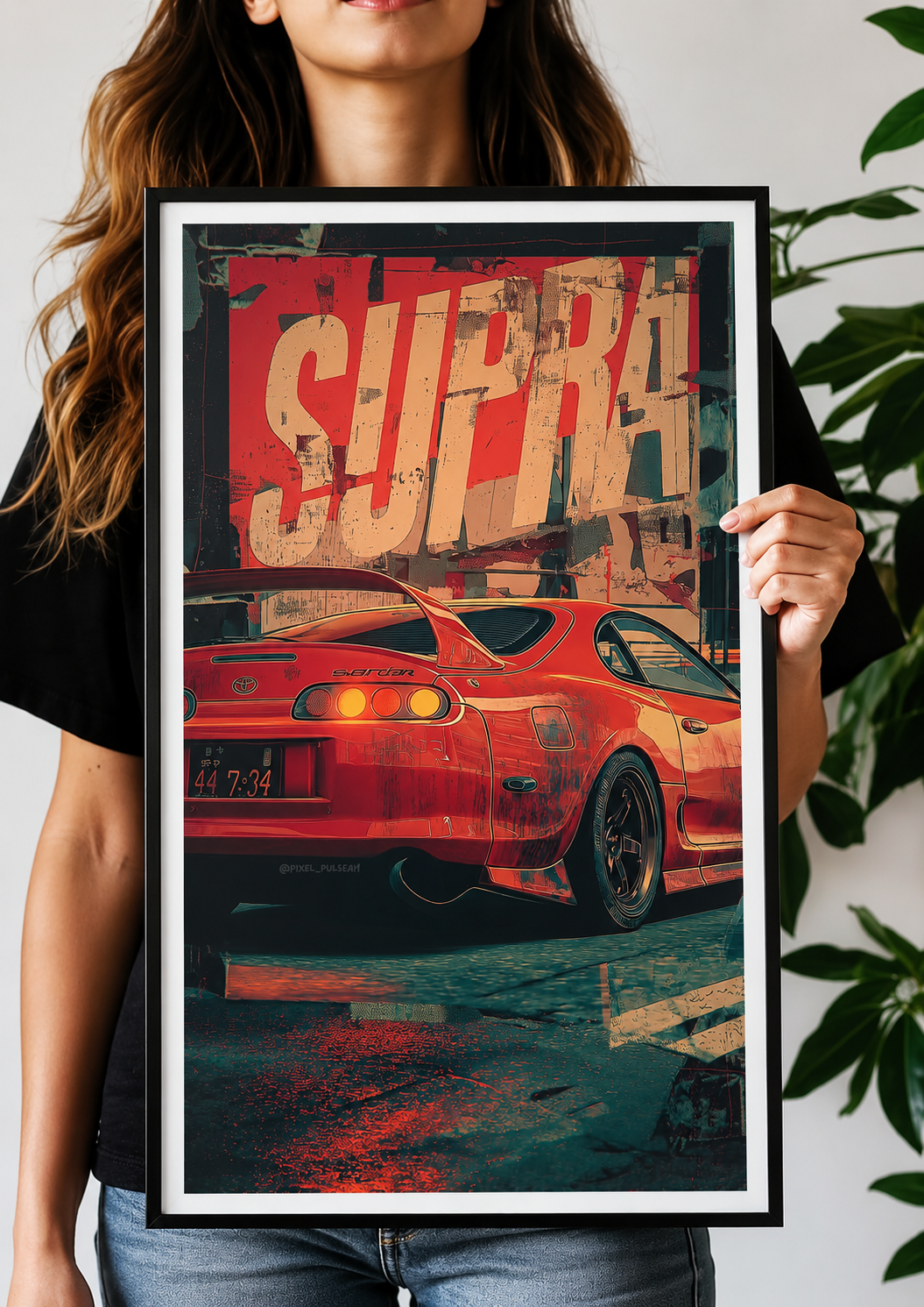 Neon Tokyo Drift Supra JDM Aesthetic Poster