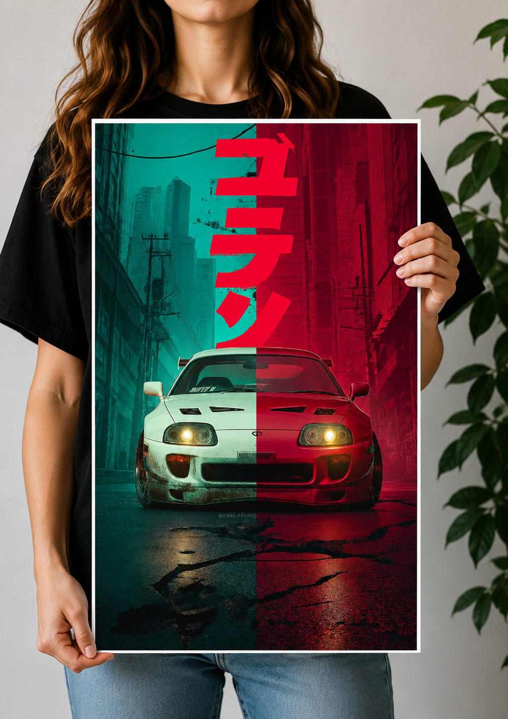 Retro-Futuristic Supra Dual Neon JDM Poster