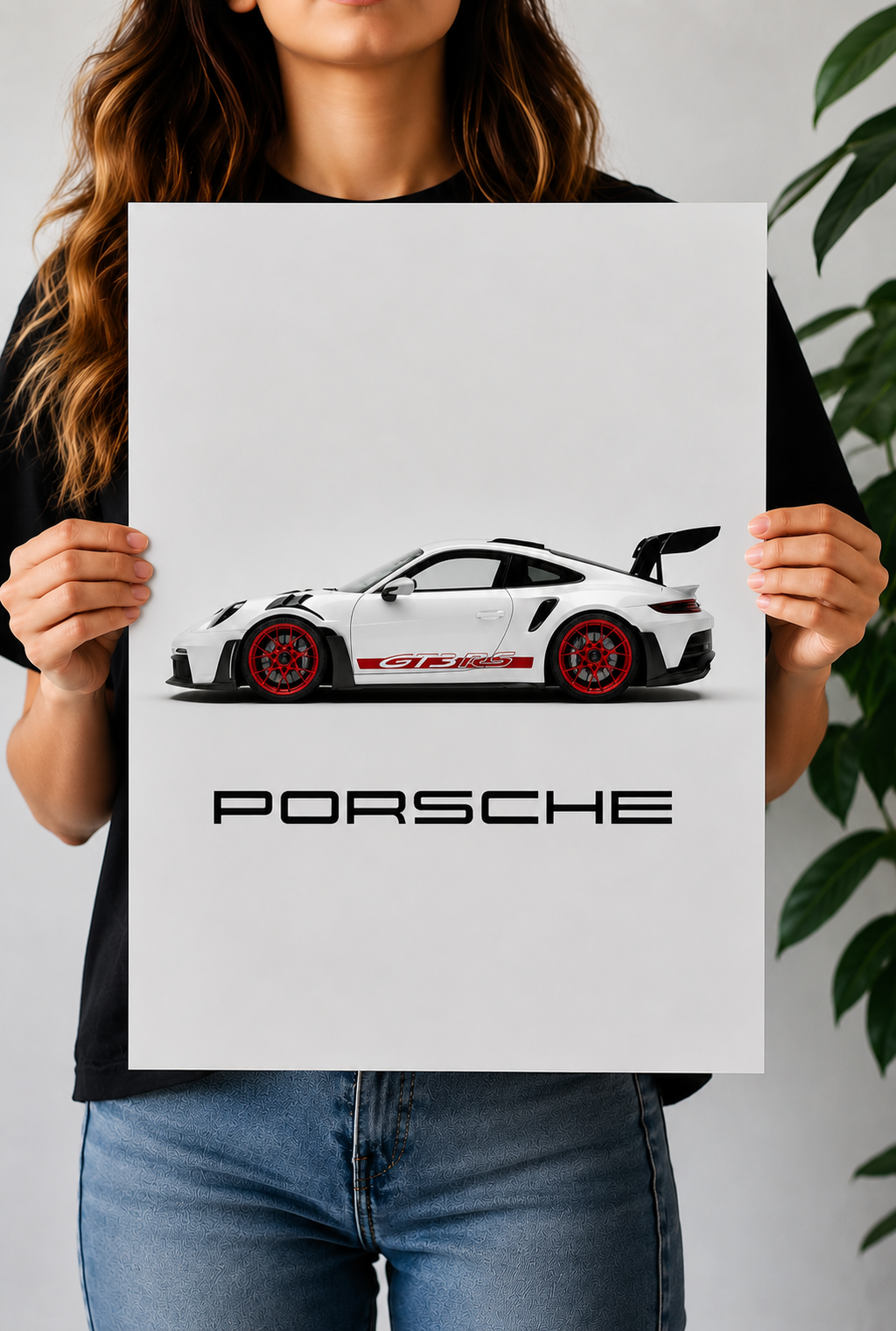 White Porsche 911 GT3 RS Supercar Wall Art