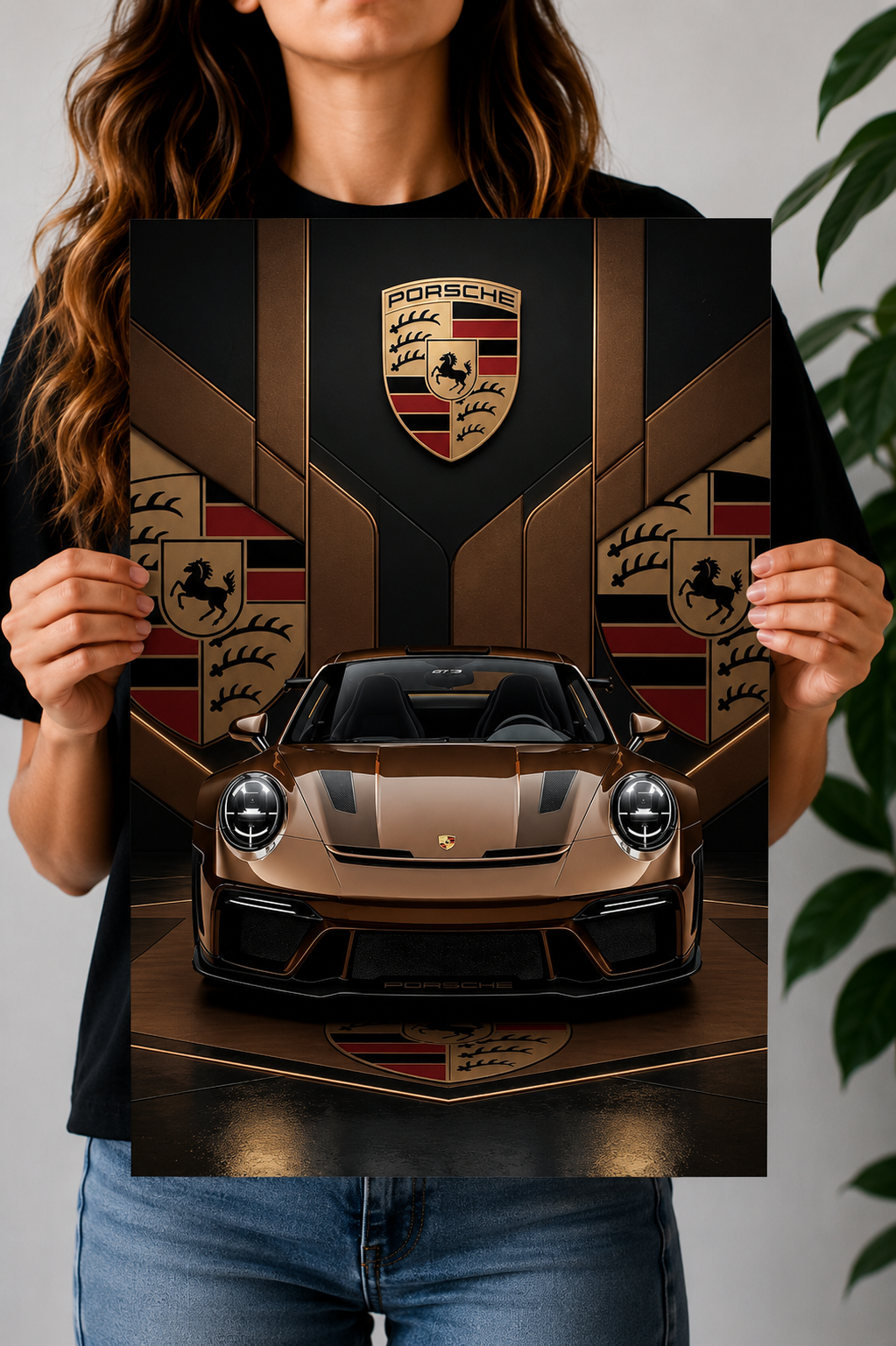Classic Porsche Crest Luxury Supercar Wall Art
