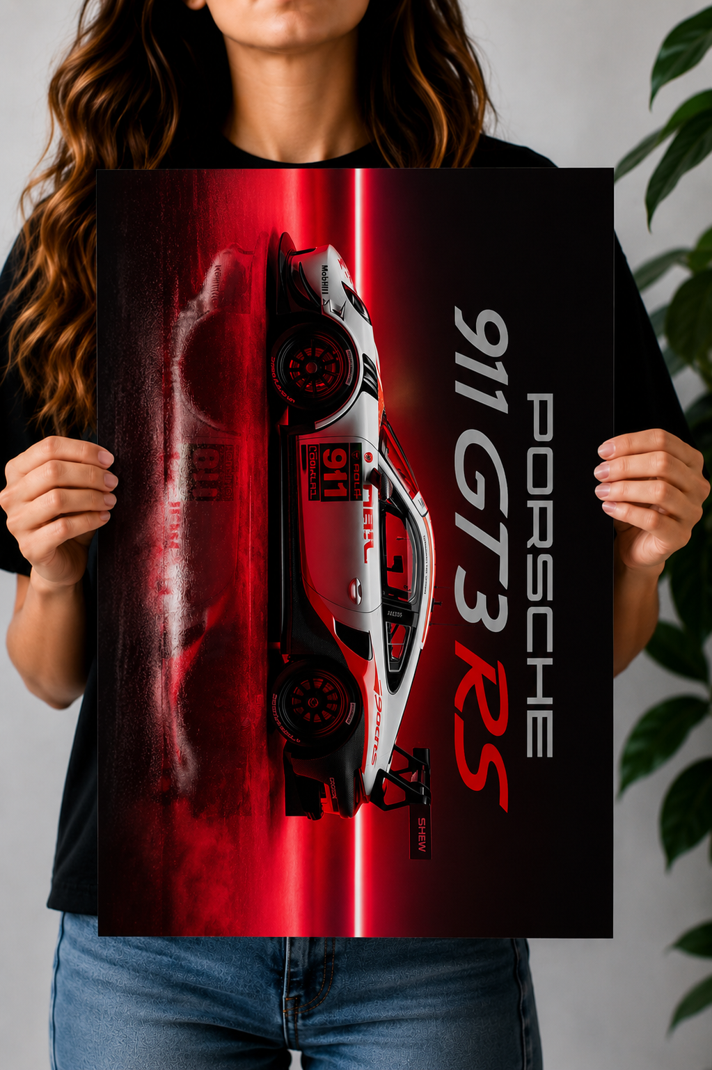 Porsche 911 GT3 RS Dark Red Canvas Poster